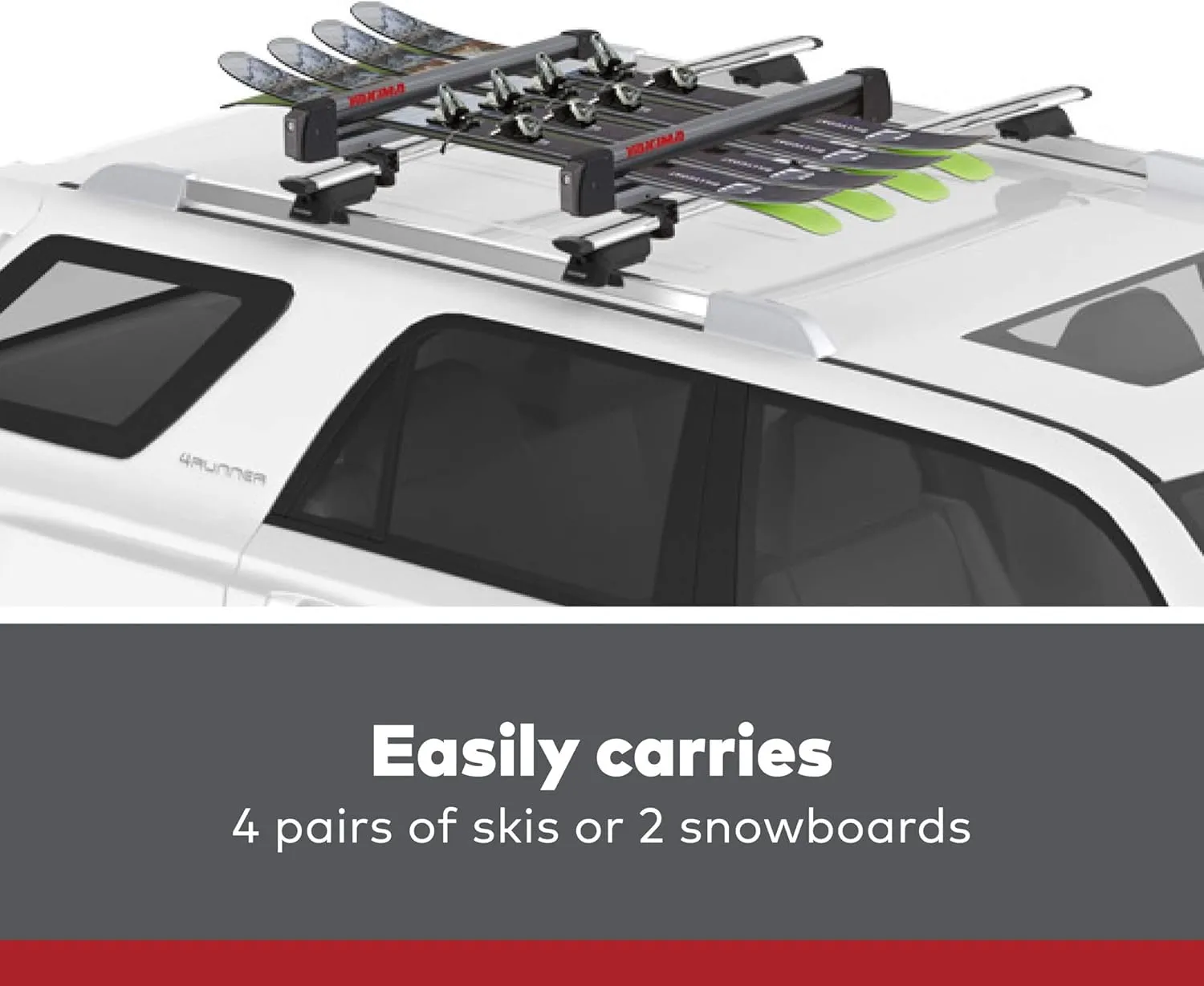 YAKIMA, FreshTrack Ski & Snowboard Mount, Fits Most Roof Racks