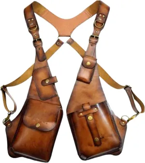 Yiupedrfg Anti-Theft Bag With Shoulder Harness, Retro Anti-Theft Harness Bag, Adjustable PU Leather Strap Wallet