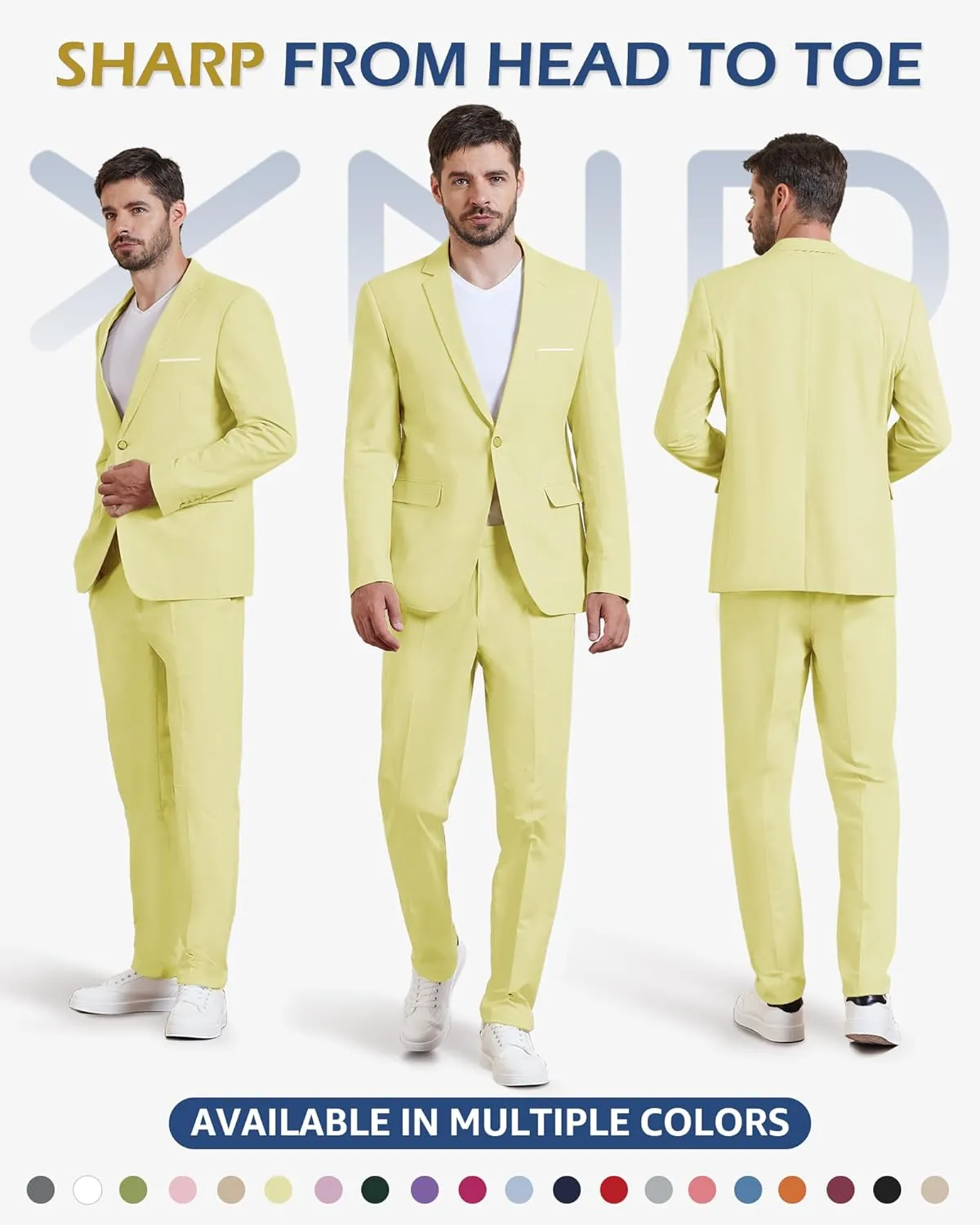 YND Men's Casual One Button Linen Suit Jacket, Slim Fit Sport Coat Lightweight Business Blazer