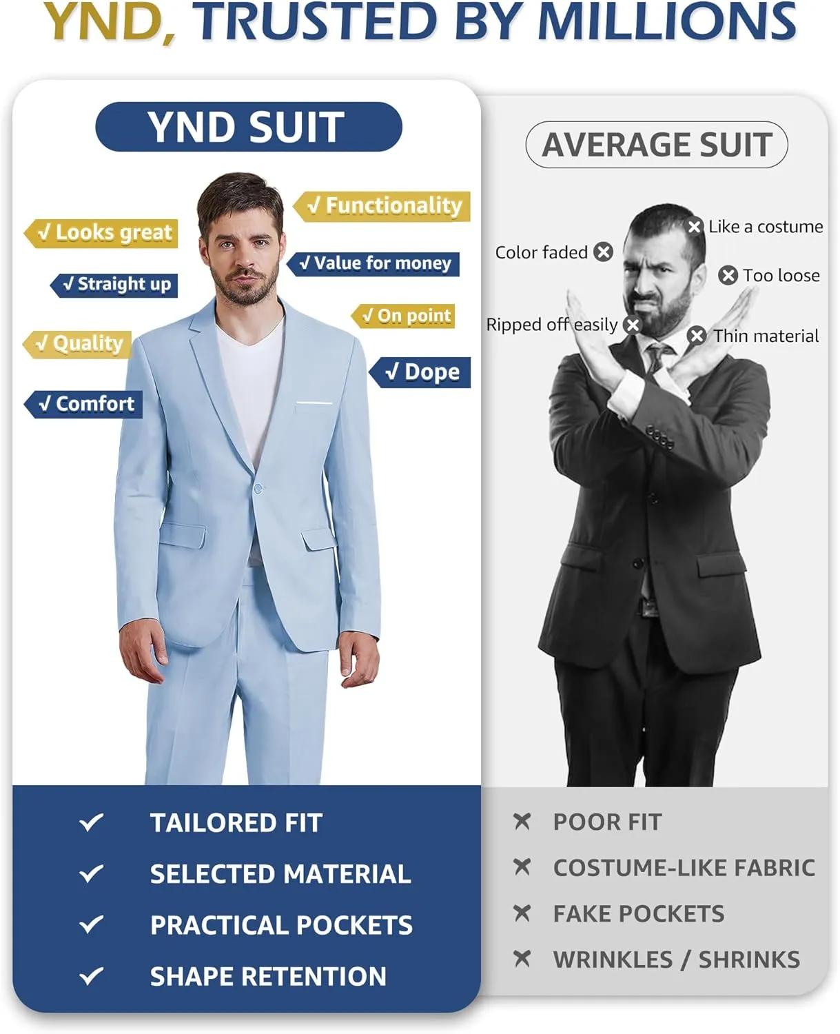 YND Men's Casual One Button Linen Suit Jacket, Slim Fit Sport Coat Lightweight Business Blazer