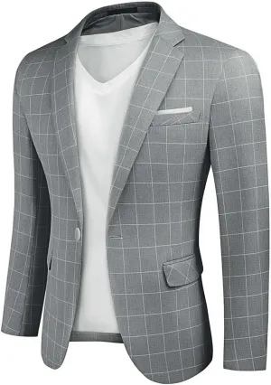 YND Men's Casual One Button Linen Suit Jacket, Slim Fit Sport Coat Lightweight Business Blazer