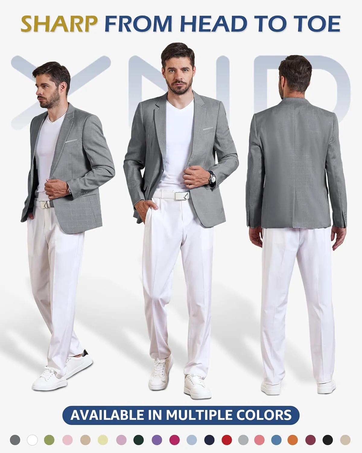 YND Men's Casual One Button Linen Suit Jacket, Slim Fit Sport Coat Lightweight Business Blazer