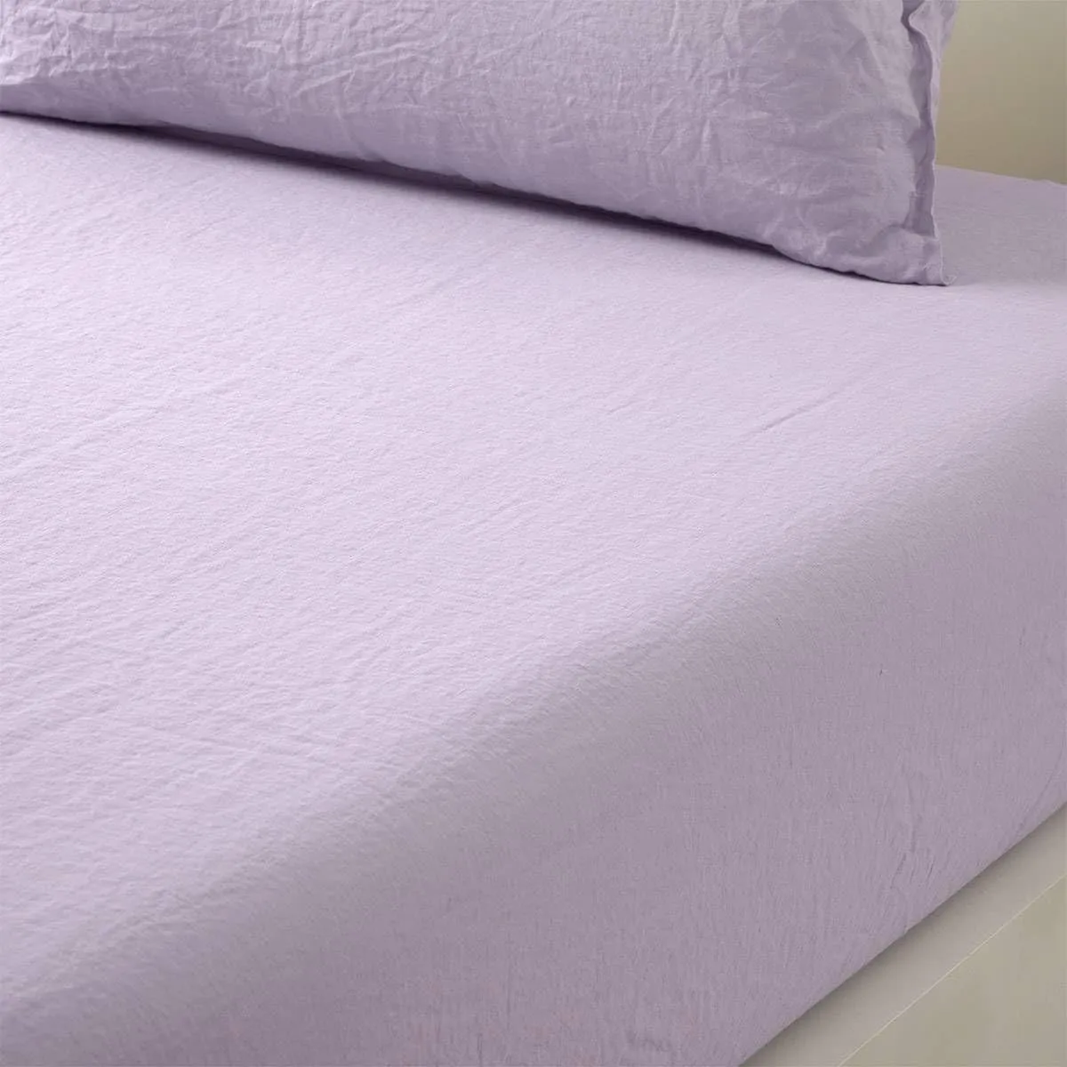 Yves Delorme Originel Glycine King 79 x 81 in Fitted Sheet | 100% Stone Washed Linen | Luxury Bedding from France