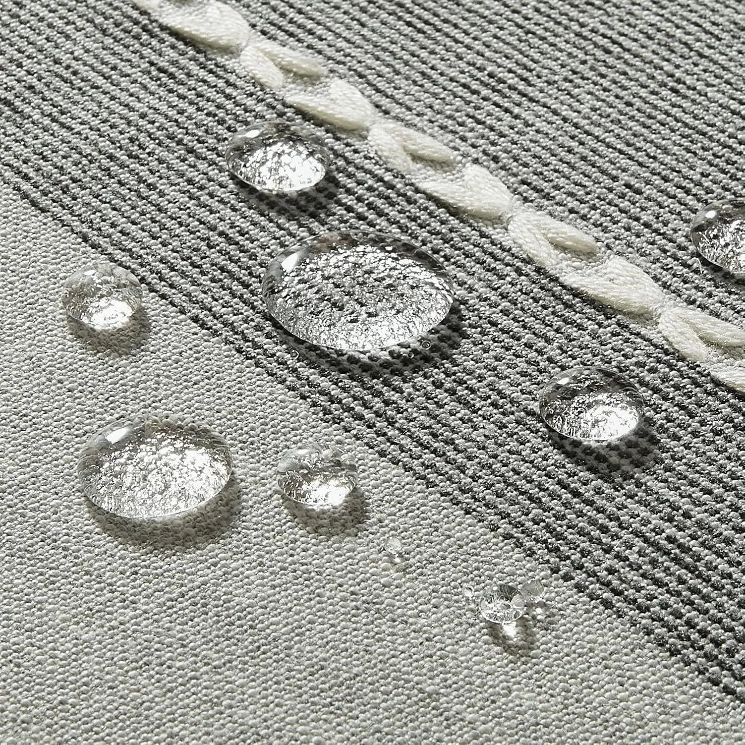 ZeeMart Contrast Linen Table Cloth Square Table Cloths 52x52 Inch Grey, Farmhouse Style Heavy Weight Grey Tablecloth, Water Resistant Burlap Tablecloths