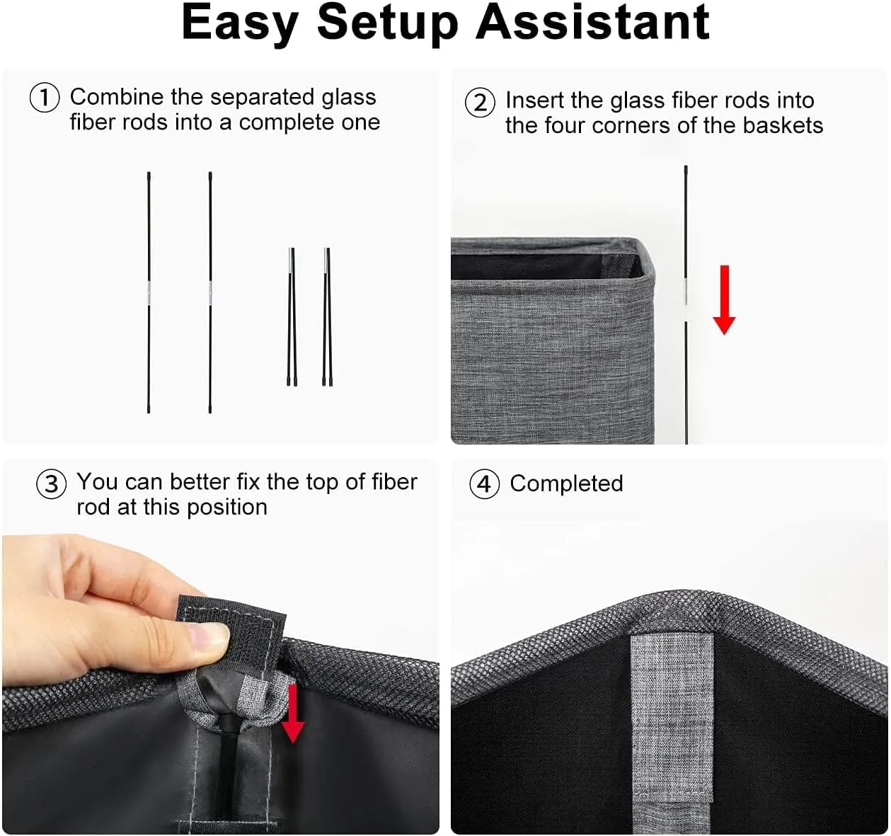 ZERO JET LAG Slim Laundry Hamper With Handles Collapsible Laundry Basket Thin Dirty Clothes Basket Narrow Laundry Bag Foldable Dirty Cloth Hamper 45L (21 inches,Dark Grey)