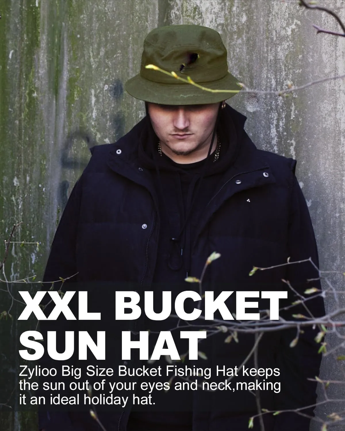 Zylioo Oversize XXL Bucket Hat for Men,XL Reversible Trendy Fisherman Hats,Large Travel Sun Hat Double Sided Women